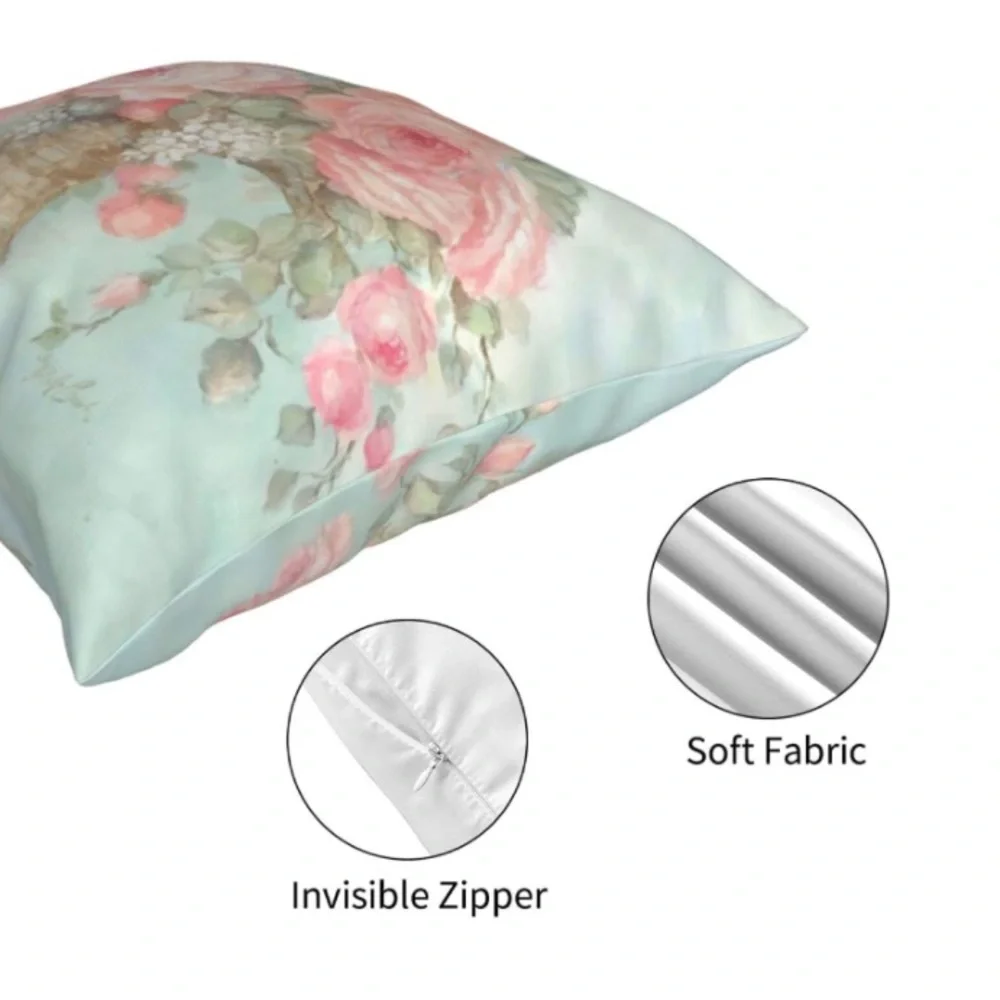 Luxury Home | Elegant Shabby Chic Pink Floral Bouquet Throw Pillow Cover